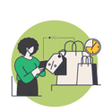 retailer icon - person selling products