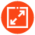 amplifier icon, square with arrows expanding inside