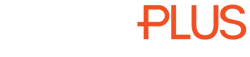 BradyPLUS logo - white brady with orange plus