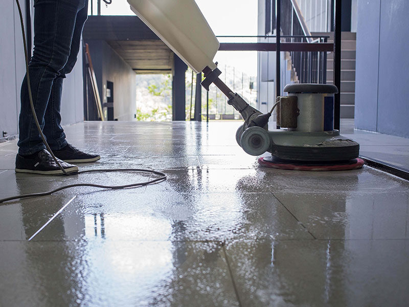 Burnishing floor