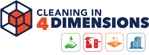 Cleaning in 4D logo with icons