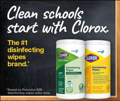 clorox wipes banner for schools
