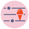 customization icon, with knobs to adjust to fit the need with ice cream cone as one of the knobs
