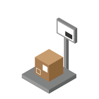 weighing shipping box icon