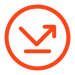 outcome icon - circle with an arrow bouncing upward