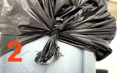 unfitted trash bag or can liner