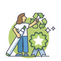 owner or producer icon - a person produce products