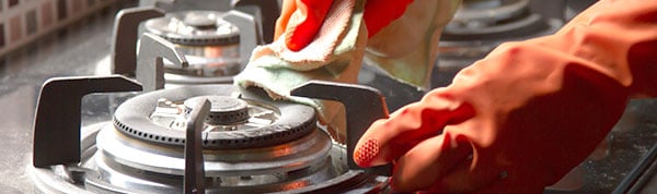 commercial kitchen gas range cleaning