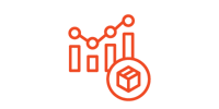 inventory icon with graph and shipment box