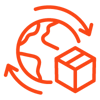 icon-resilience a shipping box with globe with arrows turning
