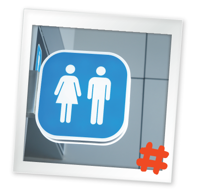 restroom signs at the grocery store