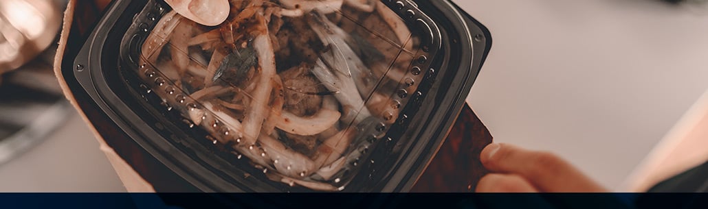 precooked meal in sustainable and recyclable food disposable container