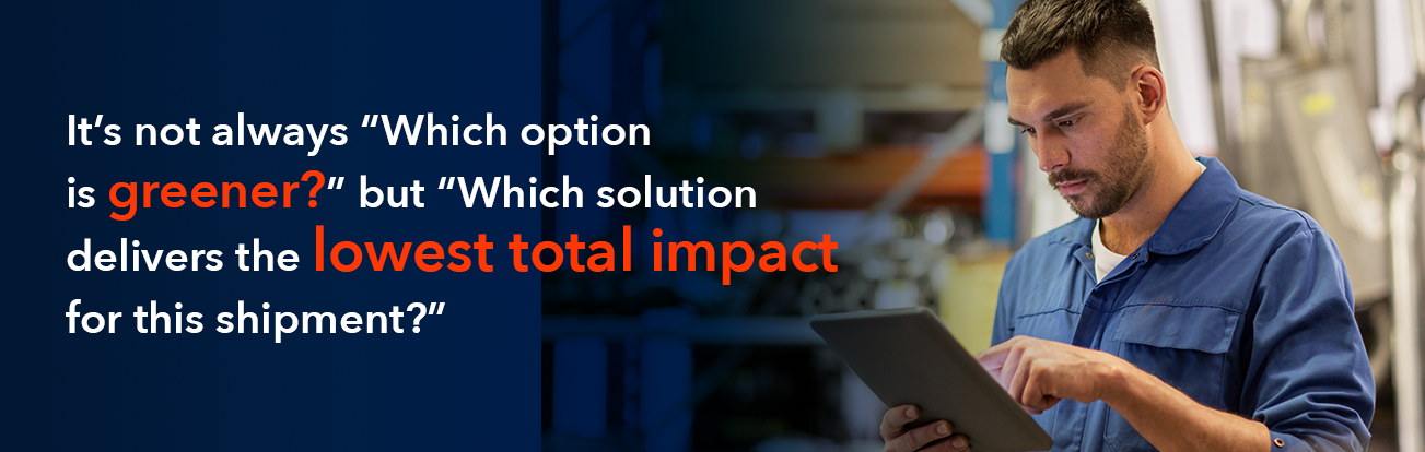 section banner with packaging specialist in a warehouse with a quote