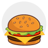an illustration of a burger