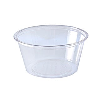 a clear portion cup