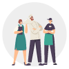 employees illustrator - chef and servers