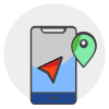 location illustration of mbile phone with gps