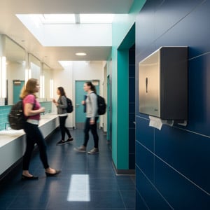 restroom featuring paper towel dispenser