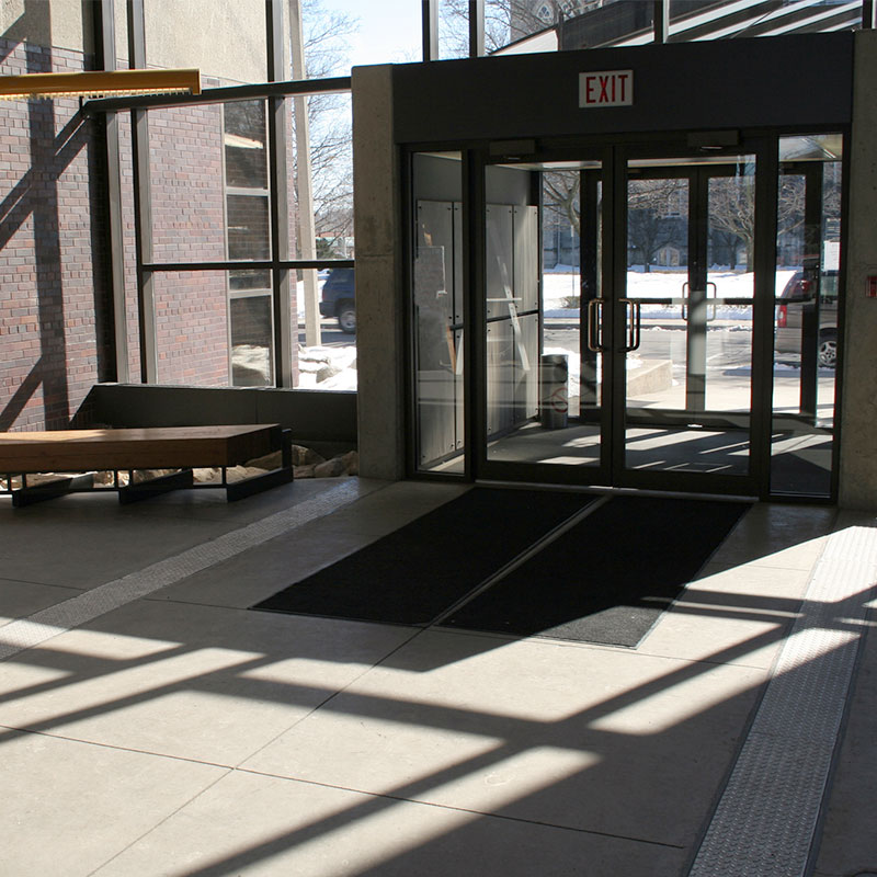 entryway mat in school building