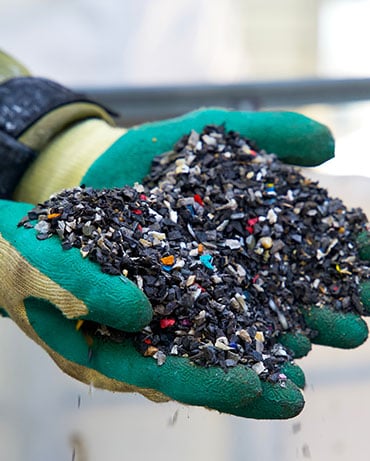 Person holding resin