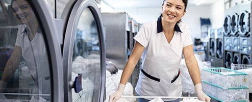 hotel staff working on laundry service