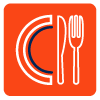 plate with fork and knife - service size icon