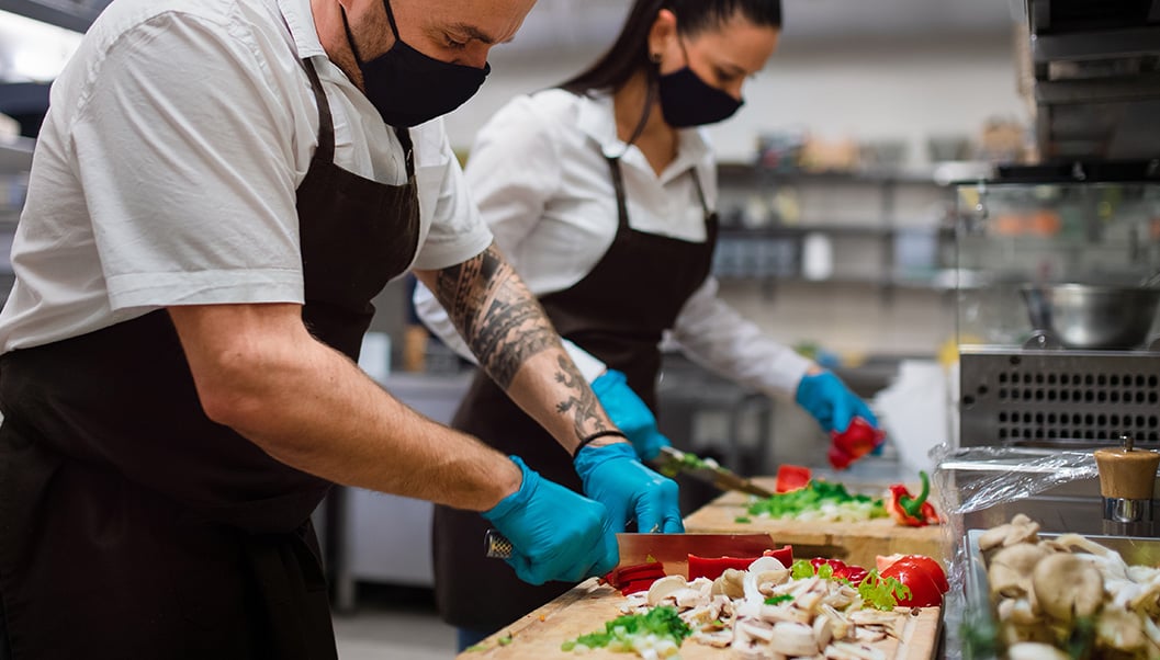 organized food prep space in the commercial foodservice