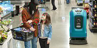 sustainable solution for labor shortage - autonomous floor cleaner at the grocery store