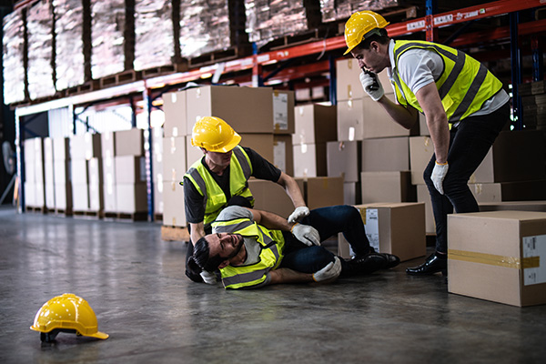 a warehouse worker injured on a job site