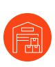 inventory icon, a warehouse with shipment