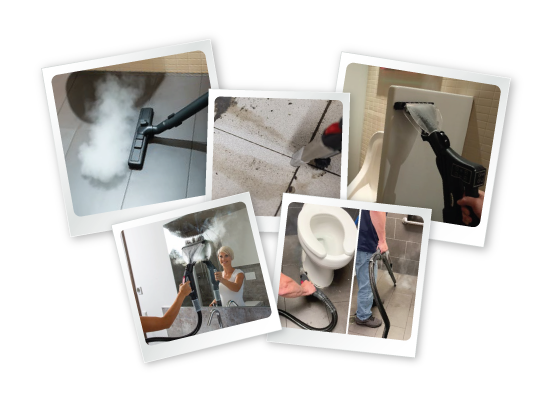 various cleaning usage of Blue Evolution in different areas of restrooms