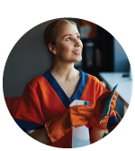 a happy janitor with smile